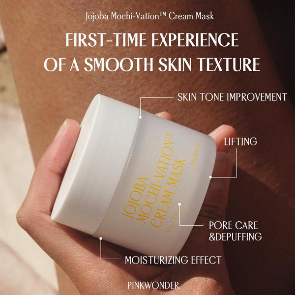 Jojoba Mochi-Vation™ Cream Mask 3.17oz (90g), Clay Mask with Organic Jojoba Oil and Korean Rice Extract, Wash-Off Face Mask, Korean Glass Skin