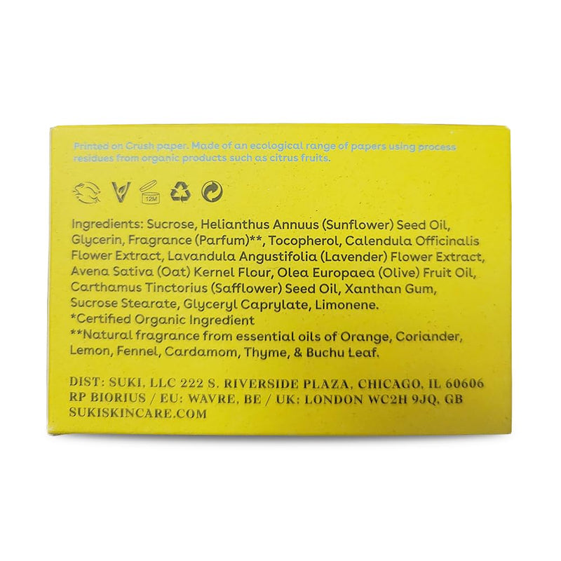 Suki Exfoliating Body Scrub With Calendula Oil and Alpha Hydroxy Acid, Hydrating And Deep Cleaning Sugar Scrub, 6.09 Oz