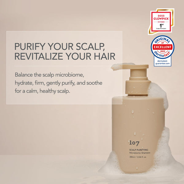 107 Clarifying Shampoo - Purifying Shampoo for Build Up, Dirt, Oil, Itchy, Dry Scalp – Fermented Vinegar & Ginseng for Refreshed & Revitalized Scalp - Paraben, Phthalate and Sulfate Free (16.9 oz)