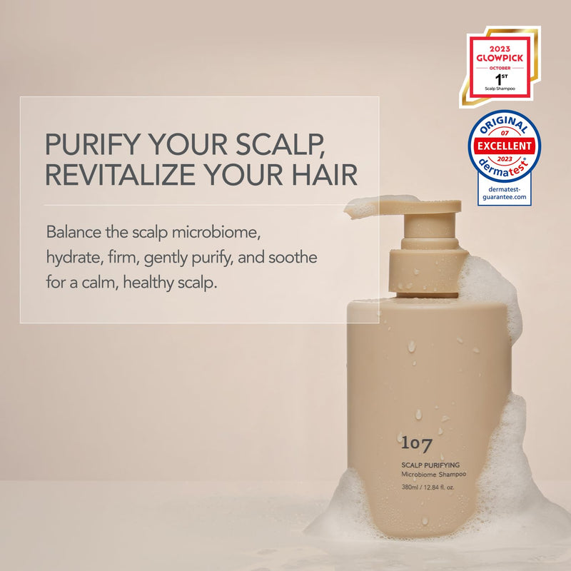 107 Clarifying Shampoo - Purifying Shampoo for Build Up, Dirt, Oil, Itchy, Dry Scalp – Fermented Vinegar & Ginseng for Refreshed & Revitalized Scalp - Paraben, Phthalate and Sulfate Free (16.9 oz)