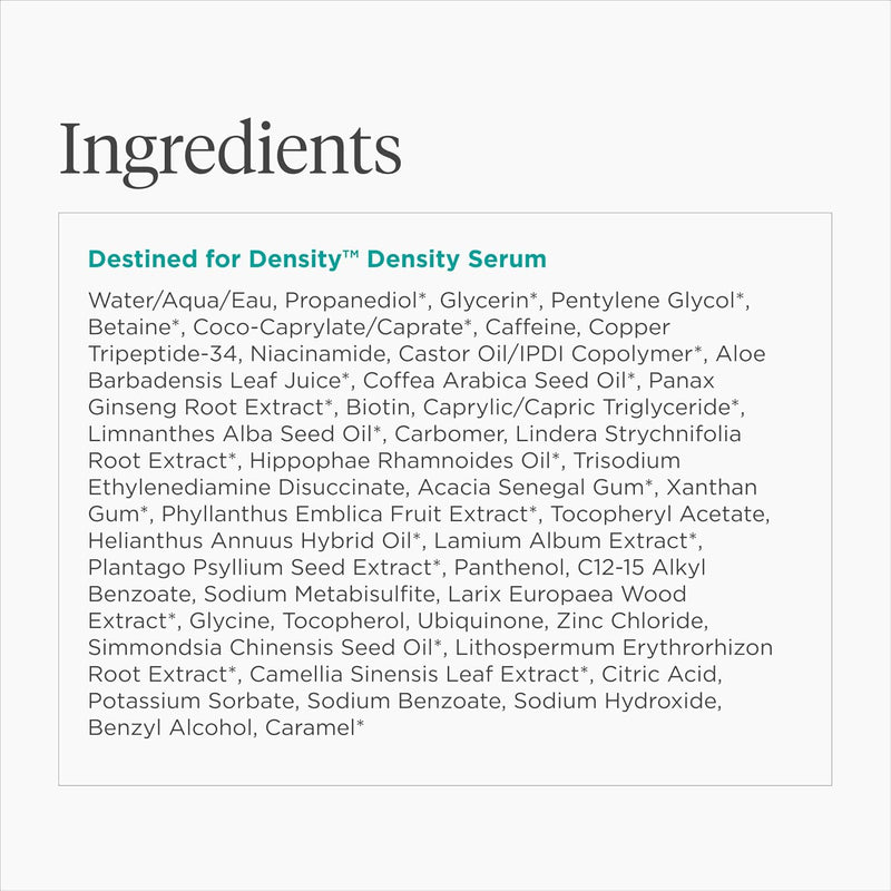 Briogeo Destined For Density MegaStrength+ Caffeine + Biotin Peptide Density Serum, Increases Hair Thickness and Volume, Fast-Absorbing & Non-Greasy, Fragrance-Free, Vegan, Cruelty-Free, 1.5 fl oz