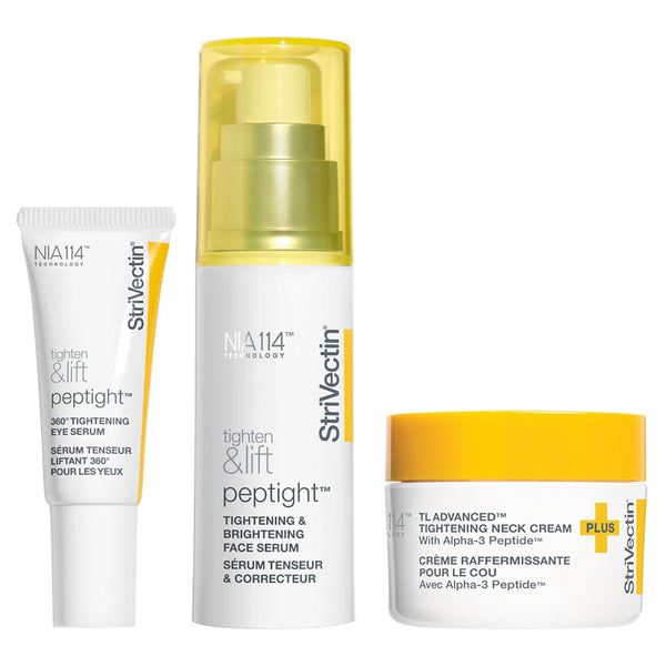 StriVectin Tighten and Lift Power Starters Trio Kit, 3 piece Peptide Kit for Face, Eyes and Neck, to help visibly reduce the look of Wrinkles and Fine Lines