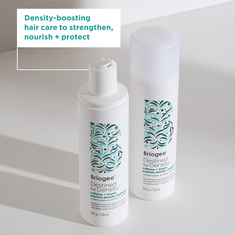 Briogeo Destined For Density Caffeine + Biotin Peptide Density Shampoo, Increases Hair Thickness and Density for Fine or Thinning Hair, Vegan, Cruelty-Free, 8 fl oz