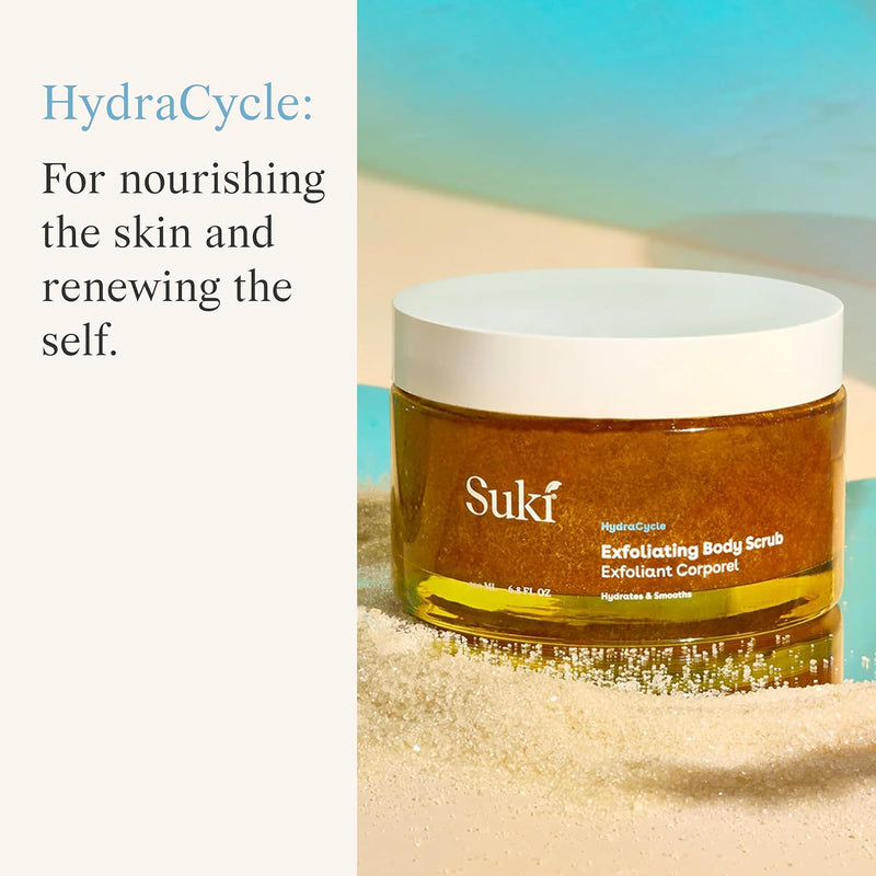 Suki Exfoliating Body Scrub With Calendula Oil and Alpha Hydroxy Acid, Hydrating And Deep Cleaning Sugar Scrub, 6.09 Oz
