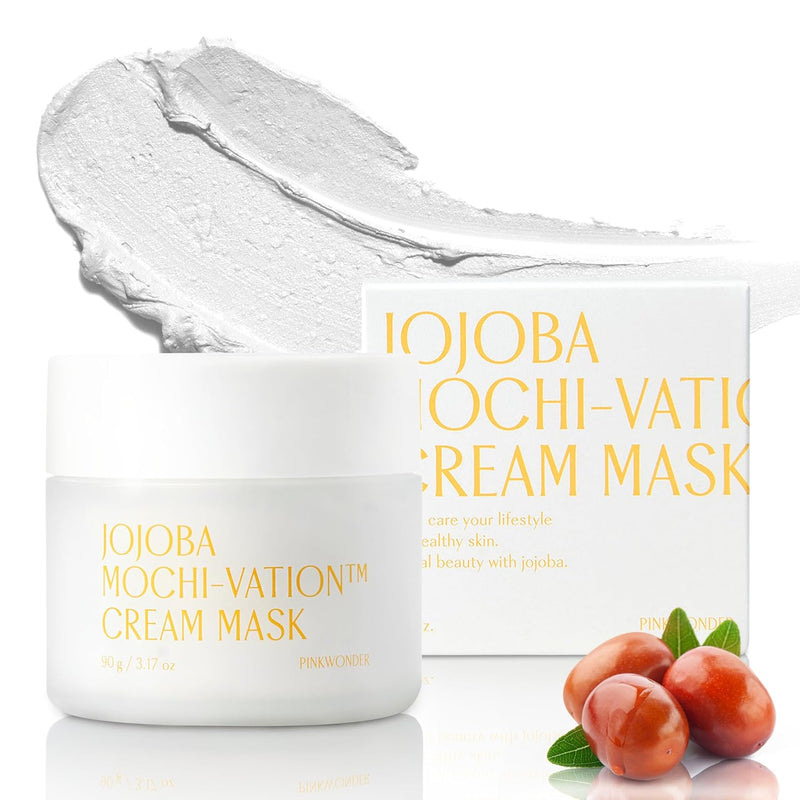 Jojoba Mochi-Vation™ Cream Mask 3.17oz (90g), Clay Mask with Organic Jojoba Oil and Korean Rice Extract, Wash-Off Face Mask, Korean Glass Skin